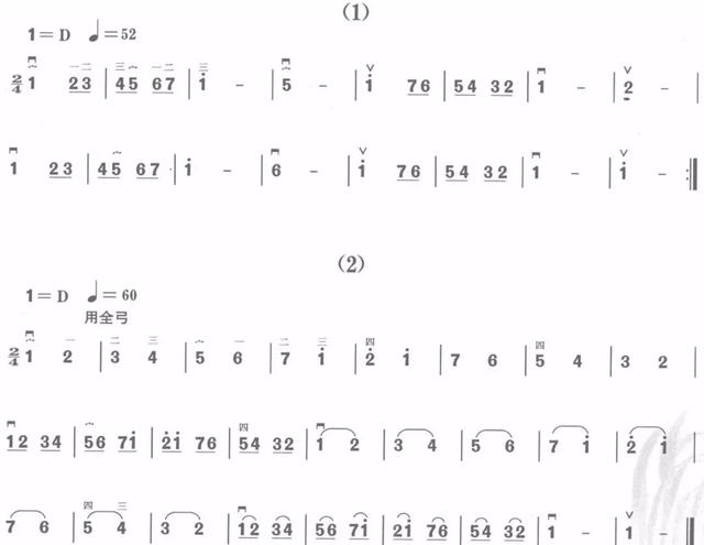 二胡D調把位練習與簡譜大全