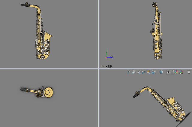 alto中音薩克斯管模型3D圖紙 Solidworks設計