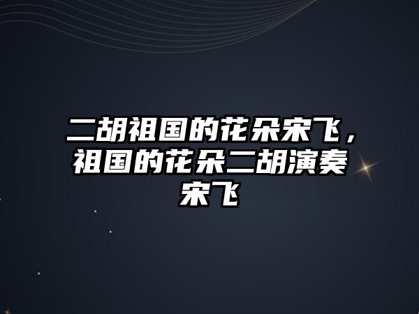 二胡祖國(guó)的花朵宋飛，祖國(guó)的花朵二胡演奏宋飛