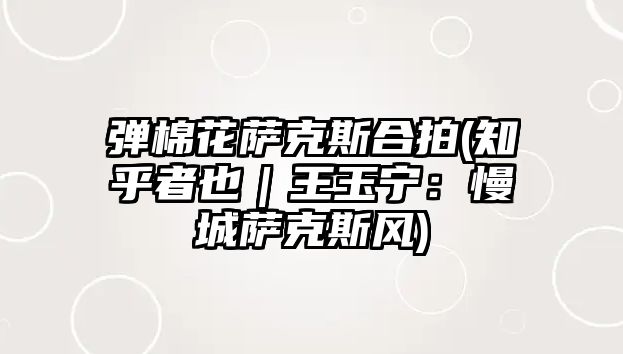 彈棉花薩克斯合拍(知乎者也｜王玉寧：慢城薩克斯風)