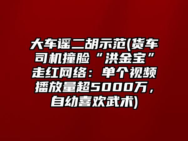 大車謠二胡示范(貨車司機撞臉“洪金寶”走紅網絡：單個視頻播放量超5000萬，自幼喜歡武術)