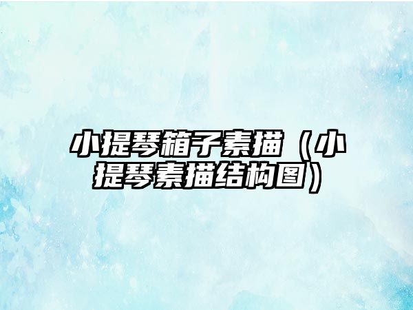 小提琴箱子素描（小提琴素描結構圖）