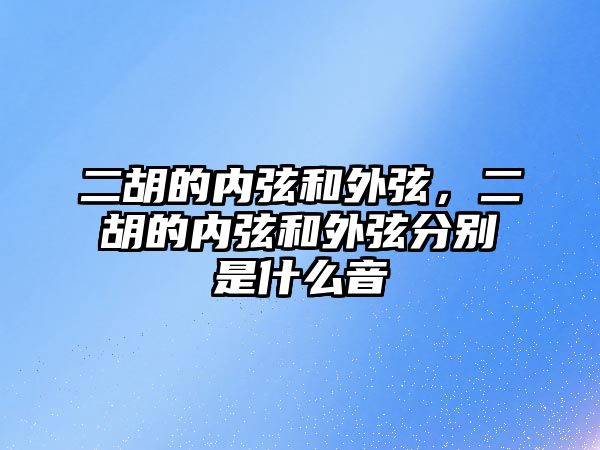 二胡的內弦和外弦，二胡的內弦和外弦分別是什么音