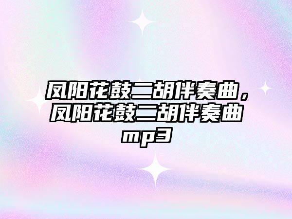 鳳陽花鼓二胡伴奏曲，鳳陽花鼓二胡伴奏曲mp3