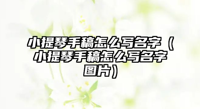 小提琴手稿怎么寫名字（小提琴手稿怎么寫名字圖片）