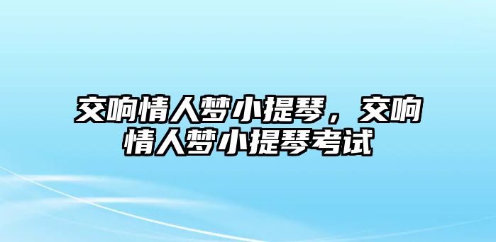 交響情人夢小提琴，交響情人夢小提琴考試