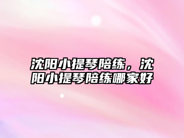 沈陽小提琴陪練，沈陽小提琴陪練哪家好