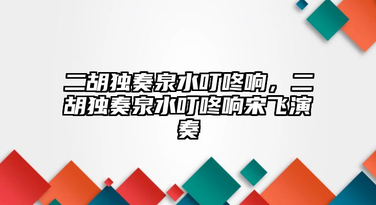 二胡獨奏泉水叮咚響，二胡獨奏泉水叮咚響宋飛演奏