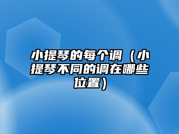 小提琴的每個調(diào)（小提琴不同的調(diào)在哪些位置）