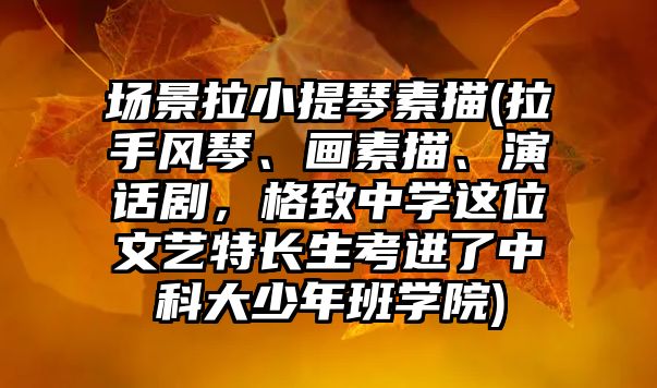 場景拉小提琴素描(拉手風琴、畫素描、演話劇，格致中學這位文藝特長生考進了中科大少年班學院)