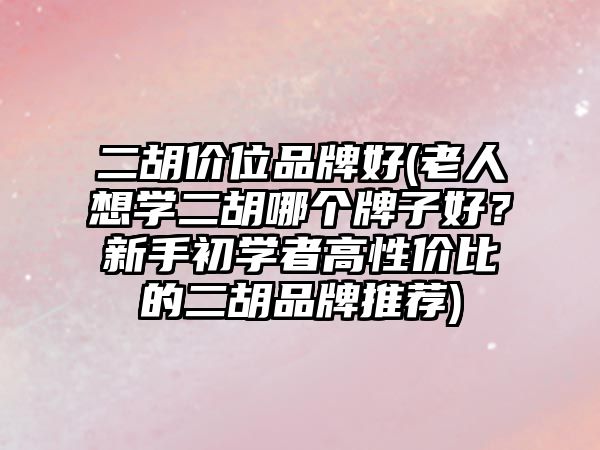 二胡價位品牌好(老人想學二胡哪個牌子好？新手初學者高性價比的二胡品牌推薦)