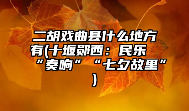 二胡戲曲縣什么地方有(十堰鄖西：民樂“奏響”“七夕故里”)