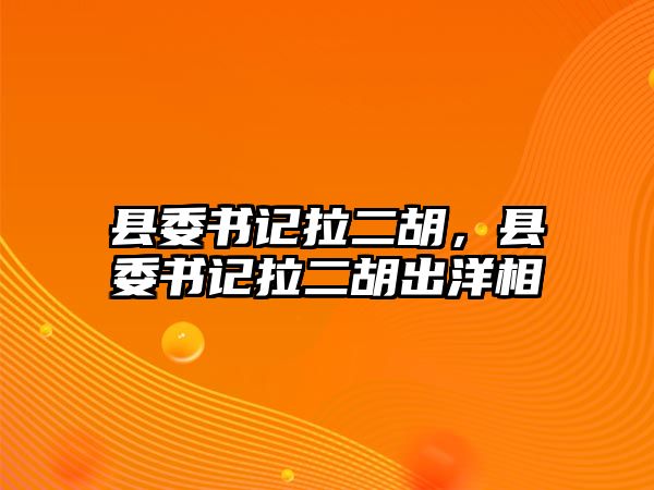 縣委書記拉二胡，縣委書記拉二胡出洋相