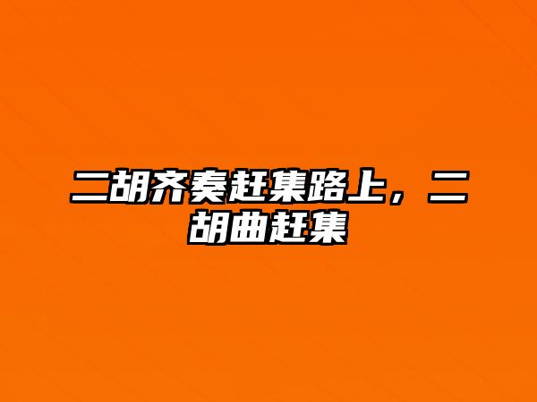 二胡齊奏趕集路上，二胡曲趕集