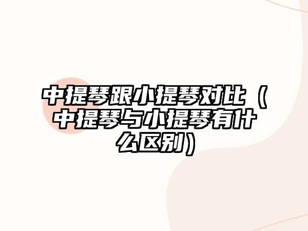 中提琴跟小提琴對比（中提琴與小提琴有什么區別）