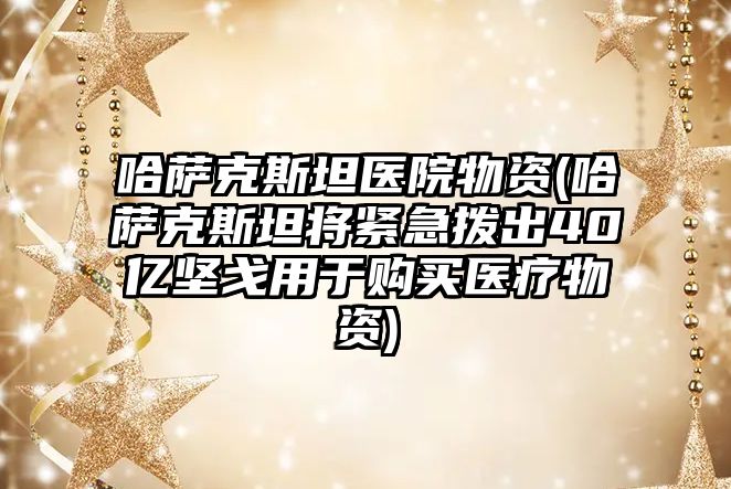 哈薩克斯坦醫院物資(哈薩克斯坦將緊急撥出40億堅戈用于購買醫療物資)