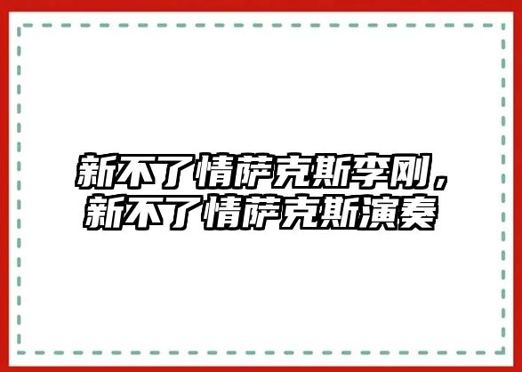 新不了情薩克斯李剛，新不了情薩克斯演奏