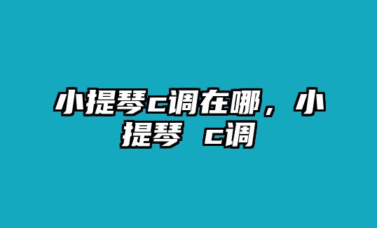 小提琴c調在哪，小提琴 c調