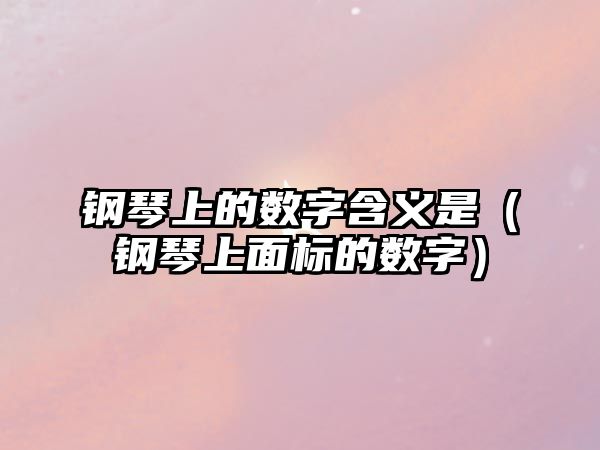 鋼琴上的數字含義是（鋼琴上面標的數字）