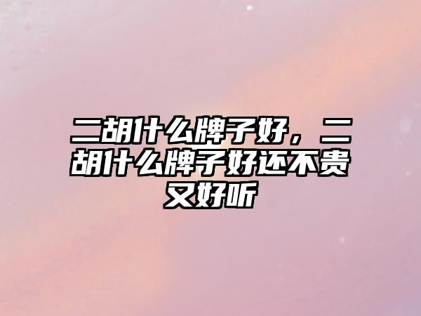 二胡什么牌子好，二胡什么牌子好還不貴又好聽