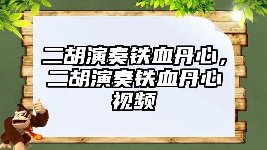 二胡演奏鐵血丹心，二胡演奏鐵血丹心視頻