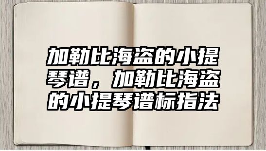 加勒比海盜的小提琴譜，加勒比海盜的小提琴譜標(biāo)指法