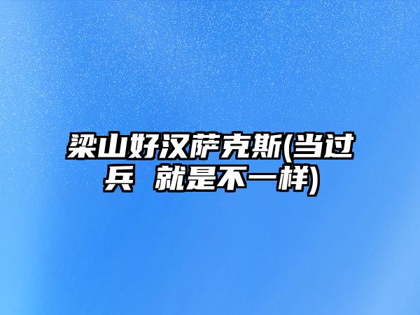 梁山好漢薩克斯(當過兵 就是不一樣)