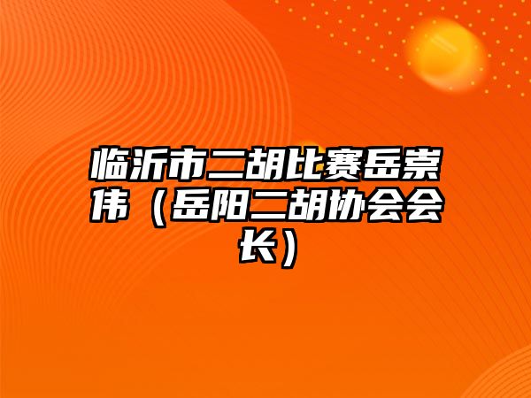 臨沂市二胡比賽岳崇偉（岳陽二胡協會會長）