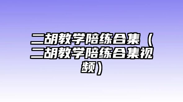 二胡教學陪練合集（二胡教學陪練合集視頻）