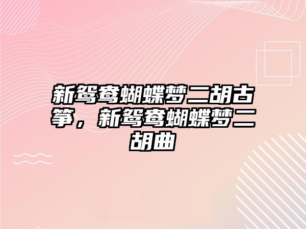 新鴛鴦蝴蝶夢二胡古箏，新鴛鴦蝴蝶夢二胡曲