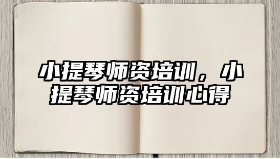 小提琴師資培訓，小提琴師資培訓心得