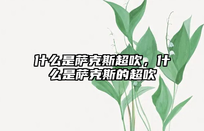 什么是薩克斯超吹，什么是薩克斯的超吹