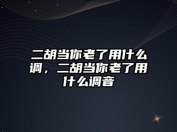 二胡當(dāng)你老了用什么調(diào)，二胡當(dāng)你老了用什么調(diào)音