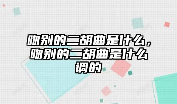 吻別的二胡曲是什么，吻別的二胡曲是什么調(diào)的