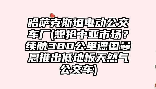 哈薩克斯坦電動公交車廠(想搶中亞市場？續航380公里德國曼恩推出低地板天然氣公交車)