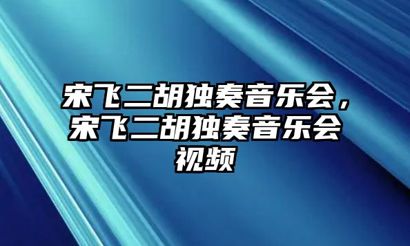 宋飛二胡獨奏音樂會，宋飛二胡獨奏音樂會視頻