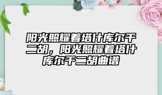 陽光照耀著塔什庫爾干二胡，陽光照耀著塔什庫爾干二胡曲譜