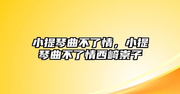 小提琴曲不了情，小提琴曲不了情西崎崇子