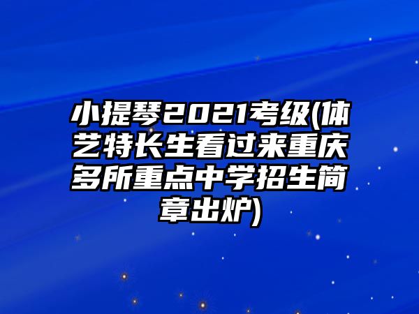 小提琴2021考級(jí)(體藝特長生看過來重慶多所重點(diǎn)中學(xué)招生簡(jiǎn)章出爐)