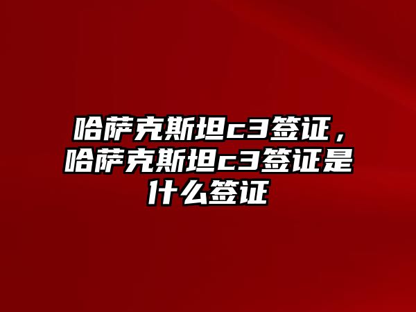 哈薩克斯坦c3簽證，哈薩克斯坦c3簽證是什么簽證