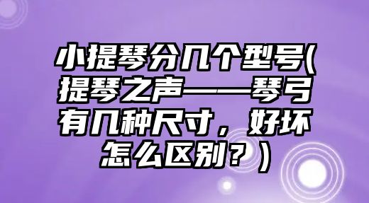 小提琴分幾個型號(提琴之聲——琴弓有幾種尺寸，好壞怎么區別？)