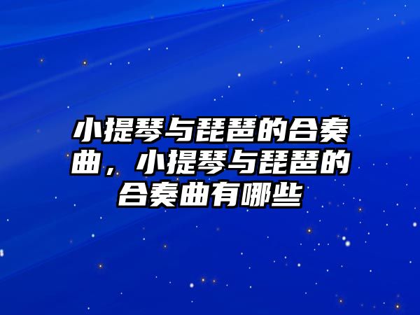 小提琴與琵琶的合奏曲，小提琴與琵琶的合奏曲有哪些