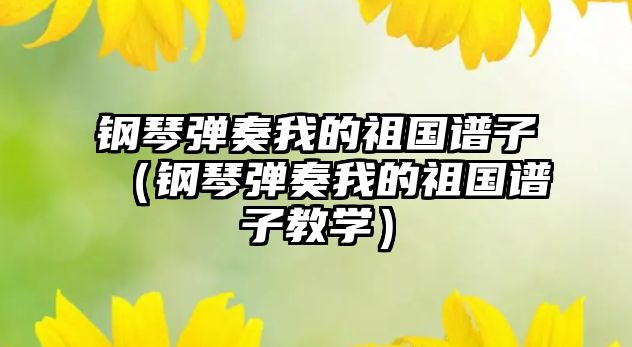 鋼琴彈奏我的祖國譜子（鋼琴彈奏我的祖國譜子教學）