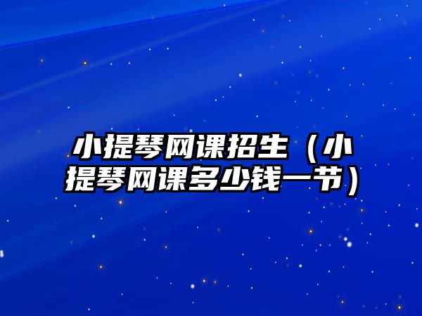 小提琴網課招生（小提琴網課多少錢一節）