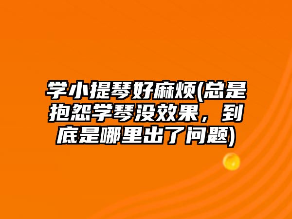 學小提琴好麻煩(總是抱怨學琴沒效果，到底是哪里出了問題)