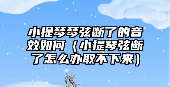 小提琴琴弦斷了的音效如何（小提琴弦斷了怎么辦取不下來）