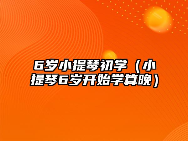 6歲小提琴初學（小提琴6歲開始學算晚）