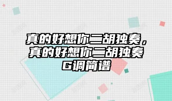 真的好想你二胡獨奏，真的好想你二胡獨奏G調簡譜