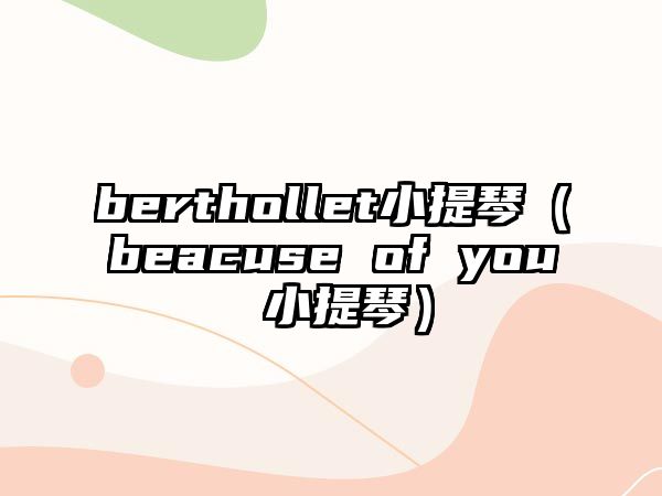 berthollet小提琴（beacuse of you 小提琴）