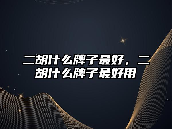 二胡什么牌子最好，二胡什么牌子最好用